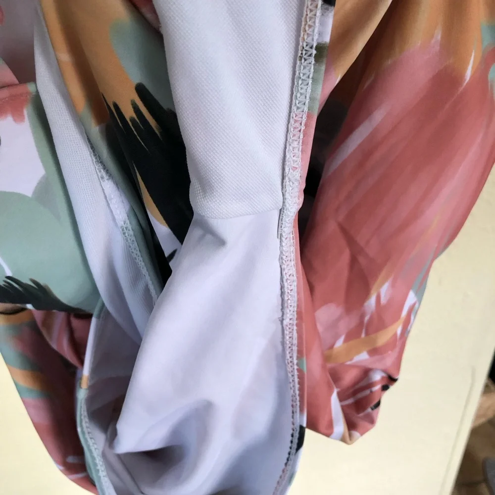 One piece Pink Abstract Swimsuit XL - Picture 4 of 10